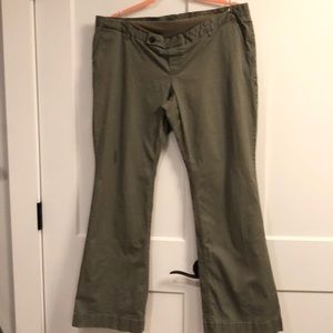 Olive green maternity chinos